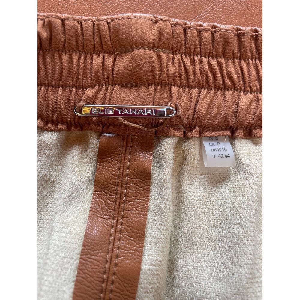 Elie Tahari Vegan Leather Wide Leg Pant Small - Picture 4 of 5